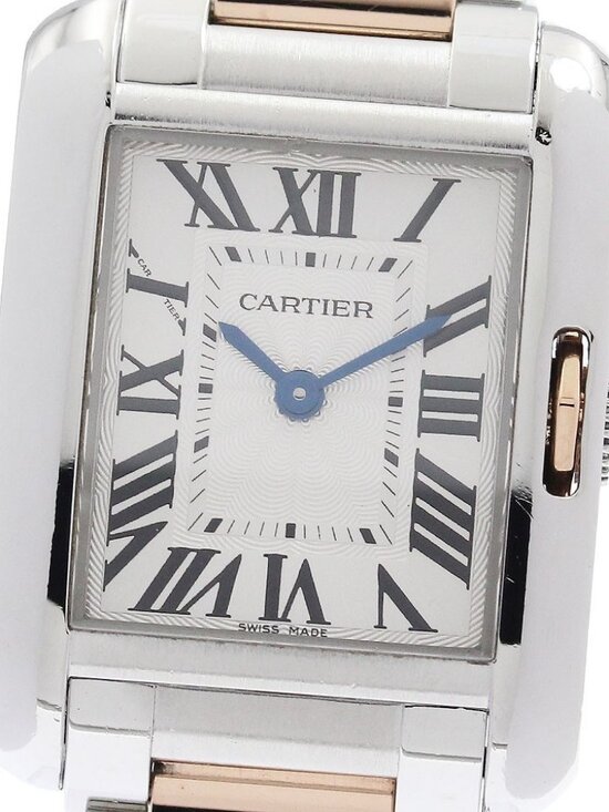 CARTIER Tank Anglaze SM W5310036 PG2 tone Silver Dial Quartz Ladies Watch_943415 main image 4